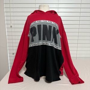 PINK Victoria's Secret Red and Black Women's Hoodie